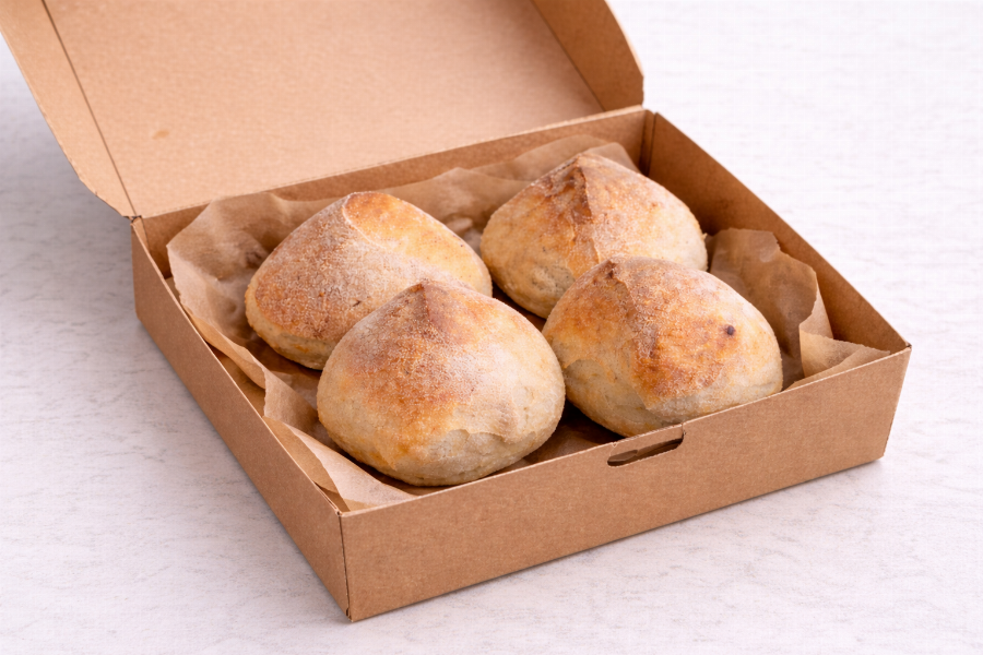 4 Pizzabrötchen  + Kräuterbutter