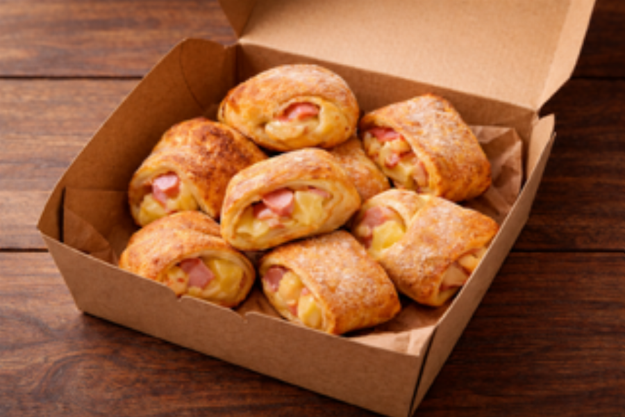 8 Pizzabrötchen mit Hinterschinken, Ananas und Gouda-Käse