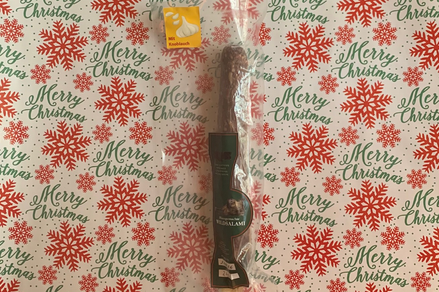 Hausgemachte Wildsalami Knoblauch